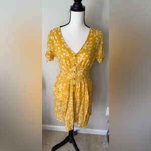 Billabong Yellow Floral Mini Dress